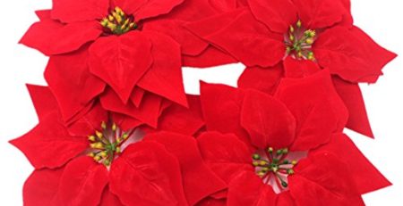 Product: Artificial Poinsettias – Lifelike, Festive Blooms for Holiday and Home Decoration