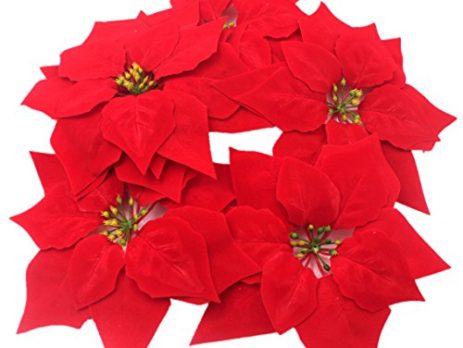 Product: Artificial Poinsettias – Lifelike, Festive Blooms for Holiday and Home Decoration