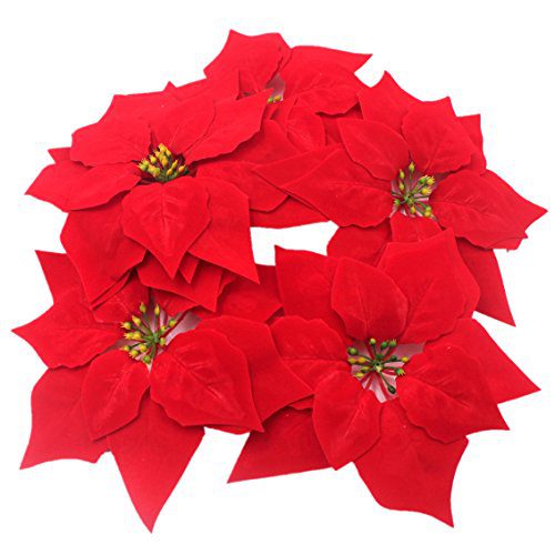 Product: Artificial Poinsettias – Lifelike, Festive Blooms for Holiday and Home Decoration