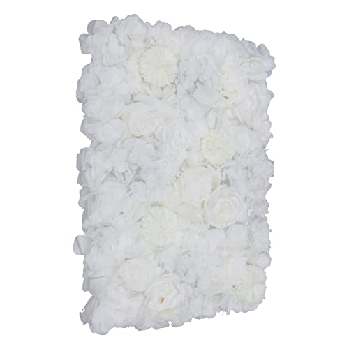 6 Pcs Artificial Flowers Wall Romantic Rose Flower Wall for Background Decoration Roses Wall Panel Hanging Wedding Venue Main Road Decor Silk Flower Panels Photo Backdrop Decor (Ivory White) Artificial Flower Arrangements
