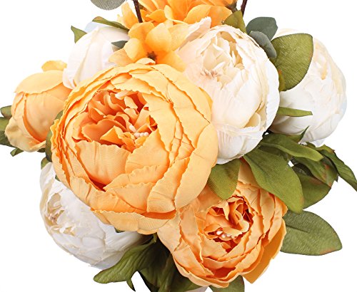 duovlo artificial peony silk flowers fake flowers vintage wedding home decorationpack of 1 new orange 0