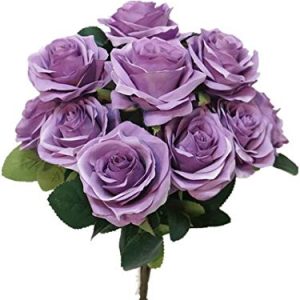 sweet home deco 18 princess diana rose silk artificial flower valentines day 10 stems10 flower heads the most beautiful roses for weddinghome decor lavender 0