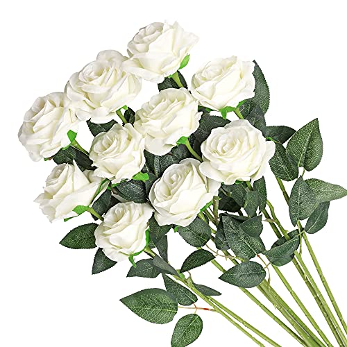 Artificial Plastic Rose Flower Fake Floral for Home Wedding Bouquet Party Decor 