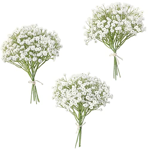 10 Pack Baby's Breath Artificial Flowers Bulk 3 Branches Faux Baby Breath  Plastic Flowers Fake Gypsophila Flower Arrangement for Crafts Fake Flowers