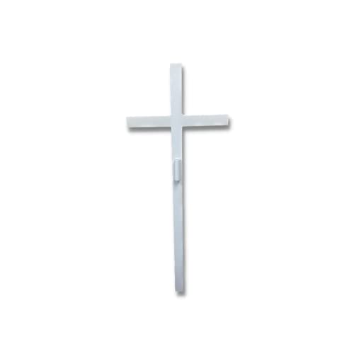Product: Woodhaven Large Memorial Cross - Perfect For Outdoor And Memorial Sites - Steel Grave Marker White Powder Coat Finish - Headstone Replacement - Made In The USA