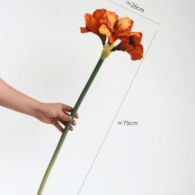 Product: FJELLROSE Artificial Greenery for decorat, 5 Branchs 29.5"(Overall Length) Huge Silk Amaryllis Artificial Faux Flower，Minimalist Style Artificial Faux Flower,for Home Decor Flower,Gifts(Blue)