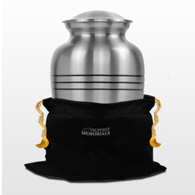 Product: Trupoint Memorials Cremation Urns for Human Ashes, Pewter Decorative Burial Urn for Adult Men & Women, Large Silver