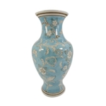 Product: Galt International Light Blue and White Flower & Heart Chinoiserie Ceramic Vase 14"- Hand Painted Antique Style Porcelain Flower Bottle Fishtail Porcelain Chinese Vase for Home Decor Centerpiece