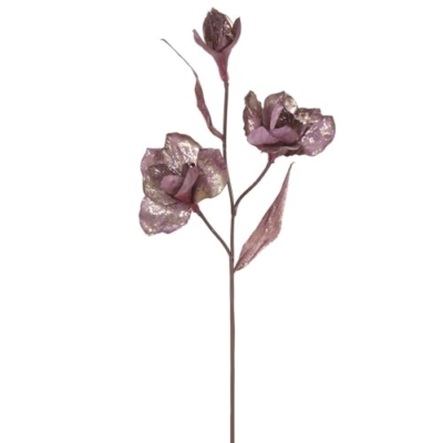 Product: 27.5" Glittered Silk Amaryllis Flower Stem -Purple (Pack of 12)