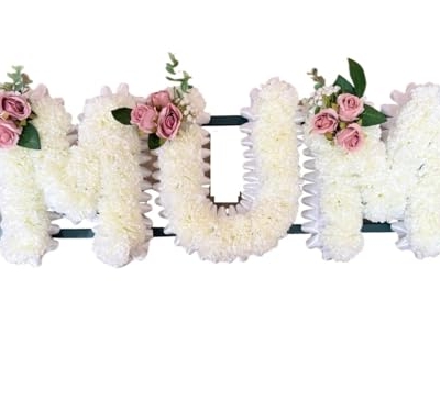 Product: shibaoli DIY Artificial Flower, Mum Artificial Flower Letter Tribute, Pink Spray Grave Flowers for Grave Outdoor Lawn Yard Funeral Decorations Table Setting