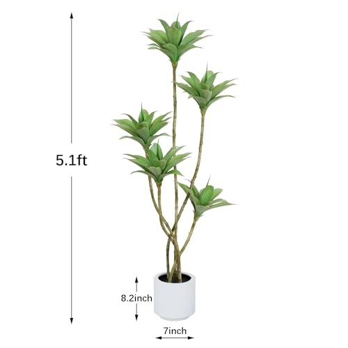 Silky Flower Store Artificial Tree Water Lilies 5 Heads Potted Faux Floor Plant, Indoor Outdoor Home Decor, 5.1 Ft 5 5 Product: Waoops Artificial Trees 5.1 Ft Water Lilies with 5 Heads Potted Faux Floor Plants for Living Room Decor Fake Silk Plants for Home Decor Indoor Office Garden Outdoor Tree
