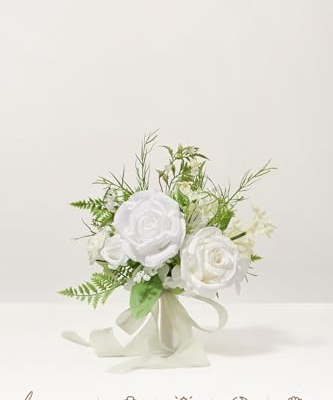 Silky Flower Store Artificial Lily of Valley Bridesmaid Bouquet, White Green Wedding Bouquet, Set of 4, 7 Inch 10 10 Product: Ling's Moment Artificial Flowers Lily of Valley White Bridesmaid Bouquet Set of 4, Green Wedding Flowers Bouquets for Bridesmaids, 7 Inch Bridal Bouquets for Bridesmaids, Wedding, etc