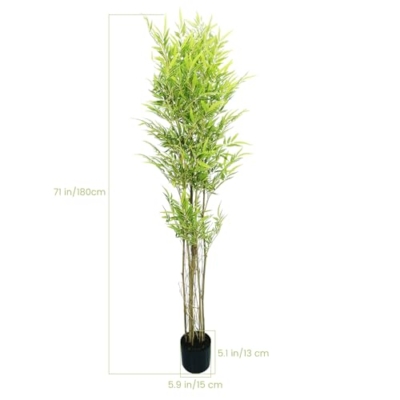 Product: 4 FT Fake Bamboo Tree, Artificial Bamboo Plants with Silk Leaves and Real Trunks, Faux Bamboo Trees for Your Home Decor