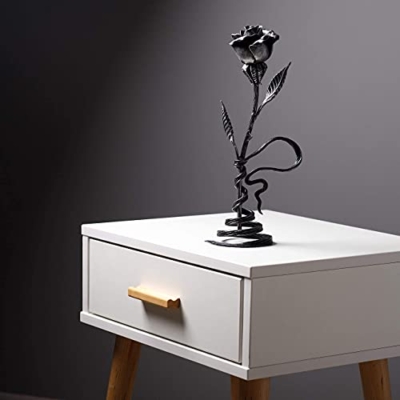 Silky Flower Store Hand Forged Metal Rose Iron Anniversary Flower, Decorative Stand, Wedding Gift for Her, 29cm 17 17 Product: Hand Forged Metal Rose - Iron Anniversary Flower with Decorative Stand - 6th/11th Year Wedding Gift for Her