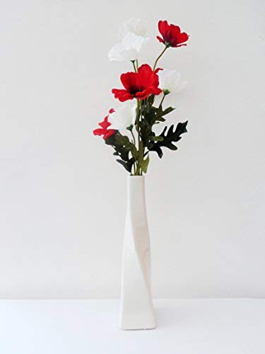 Silky Flower Store Artificial Red Poppy Stems, 10 Pack Wild Flowers with Leaves, 4 Heads Each, 45cm 5 5 Product: 10 x Red Poppy Stems 45cm Artificial Flowers 4 Flower Heads per Stem Wild Red Poppies with Leaves