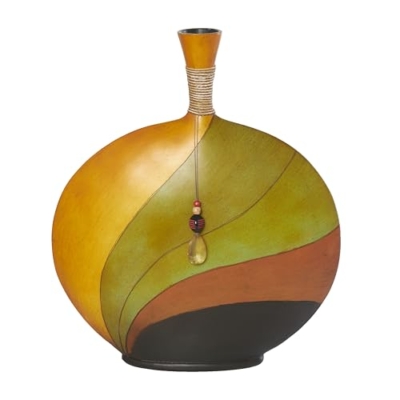 Product: Deco 79 Polystone Decorative Vase Centerpiece Vase with Crystal Accent, Flower Vase for Home Decoration 17" x 3" x 20", Multi Colored