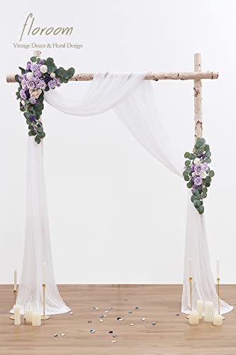 Silky Flower Store Artificial Lilac Lavender Purple Floral Swag Kit, Wedding Ceremony Arbor Drapes Backdrop, Pack of 4, 32.5cm 1 1 Product: Floroom Arch Flowers with Drapes Kit (Pack of 4) - 2pcs Artificial Lilac Lavender Purple Floral Swag Arrangement with 2pcs Draping Fabric for Wedding Ceremony Arbor and Reception Backdrop Decoration