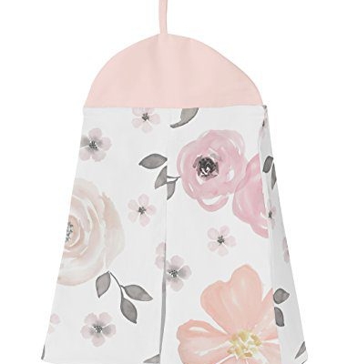 Product: Sweet Jojo Designs 4-Piece Baby Crib Bedding Set (Pink/Grey Boho Floral) for Girls, Infants/Nursery incl. Blanket, Fitted Sheet, Skirt, Diaper Stacker (Watercolor, Elegant Rose Polka Dot, Blush Gray)