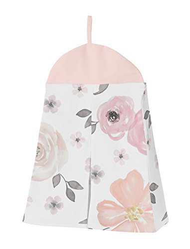 Product: Sweet Jojo Designs 4-Piece Baby Crib Bedding Set (Pink/Grey Boho Floral) for Girls, Infants/Nursery incl. Blanket, Fitted Sheet, Skirt, Diaper Stacker (Watercolor, Elegant Rose Polka Dot, Blush Gray)