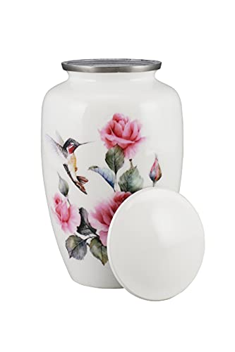 Product: Pink Rose - Humming Bird Adult Cremation Urns for Human Ashes - Decorative Urn,ERN for Human Ashes Female & Male,Urns for Ashes Men & Women,Funeral Urn (Pink Rose, Adult)