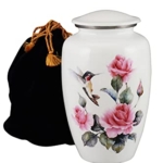 Product: Pink Rose - Humming Bird Adult Cremation Urns for Human Ashes - Decorative Urn,ERN for Human Ashes Female & Male,Urns for Ashes Men & Women,Funeral Urn (Pink Rose, Adult)