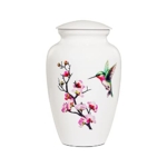 Product: ICOKEE Hummingbird Cremation Urn - Large White Decorative Urn for Adult Ashes - Up to 200 Lbs Capacity