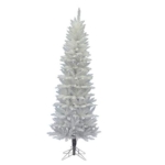 Product: Vickerman 9' Sparkle White Spruce Pencil Artificial Christmas Tree, Unlit - Faux Spruce Christmas Tree - Seasonal Indoor Home Decor