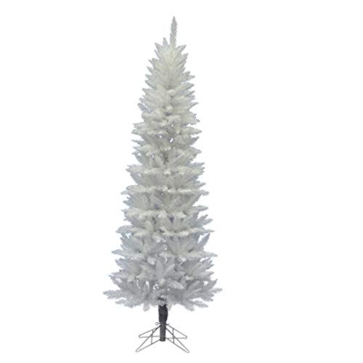 Product: Vickerman 9' Sparkle White Spruce Pencil Artificial Christmas Tree, Unlit - Faux Spruce Christmas Tree - Seasonal Indoor Home Decor