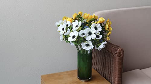 Silky Flower Store Artificial White Anemone Faux Stems, 6 Pack Artificial Flowers, UV Resistant Decorative Floral Stems 57cm 4 4 Product: Artificial Plants & Flowers 22.4" Anemone Faux Stems Blossom Tall Plant Outdoor Floral Arrangement Rustic Decoration Crafts Home Decor Holiday Wedding Parties 6Packs(Anemone White Flowers)