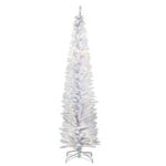 Product: National Tree Company Pre-Lit Artificial Christmas Tree, White Tinsel, White Lights, Includes Stand, 7 feet