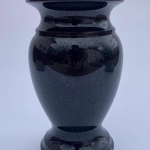 Product: Turned Round Granite Vase Black 5"x9" Shape #2