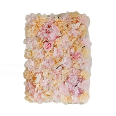 Product: Efavormart 13 Sq ft. | 4 Panels UV Protected Lifelike Assorted Silk Flower Wall Mats Panel Photo Booth Garden - Pink | Champagne