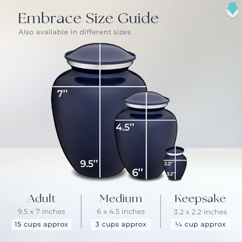 Product: Geturns Embrace Adult Personalized Anchor Cremation Urns for Human Ashes I Large Cobalt Blue Funeral Urn for Men and Women I 200 lbs