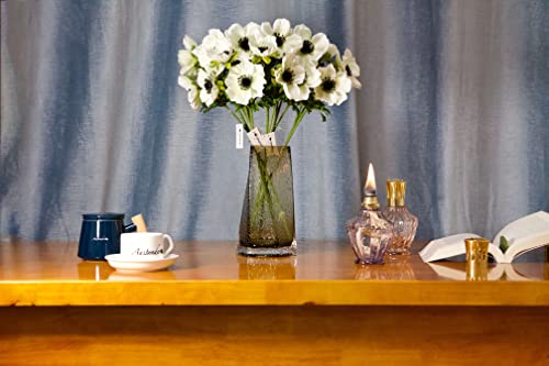 Silky Flower Store Artificial White Anemone Faux Stems, 6 Pack Artificial Flowers, UV Resistant Decorative Floral Stems 57cm 7 7 Product: Artificial Plants & Flowers 22.4" Anemone Faux Stems Blossom Tall Plant Outdoor Floral Arrangement Rustic Decoration Crafts Home Decor Holiday Wedding Parties 6Packs(Anemone White Flowers)