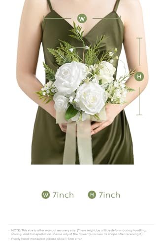 Silky Flower Store Artificial Lily of Valley Bridesmaid Bouquet, White Green Wedding Bouquet, Set of 4, 7 Inch 7 7 Product: Ling's Moment Artificial Flowers Lily of Valley White Bridesmaid Bouquet Set of 4, Green Wedding Flowers Bouquets for Bridesmaids, 7 Inch Bridal Bouquets for Bridesmaids, Wedding, etc