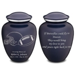 Product: Geturns Embrace Adult Personalized Football Cremation Urns for Human Ashes I Large Cobalt Blue Funeral Urn for Adult Men and Women with Double Side Engraving I 200 lbs
