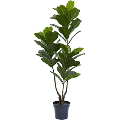 Product: Nearly Natural 65IN Tall Artificial Fiddle Leaf Fig Tree Indoor/Outdoor Home Décor, Fake Tree with Black Nursery Planter, Faux Fiddle Leaf Fig Tree for Patio or Porch, UV Resistant