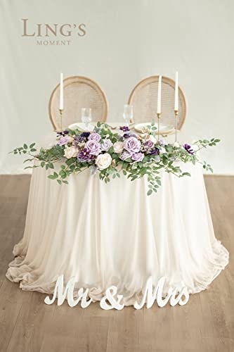 Silky Flower Store Lilac Artificial Flower Garland, Purple Wedding Arch Decor, 2pcs Floral Swags, Faux Silk Foam Peony Rose 27.5in x 14in 4 4 Product: Ling's Moment 2pcs Lilac Artificial Flower Garland Floral Swags Centerpieces Purple Wedding Arch Flower Greenery Arrangements for Sweetheart Table Wall Window Home Garden Outdoor Decor