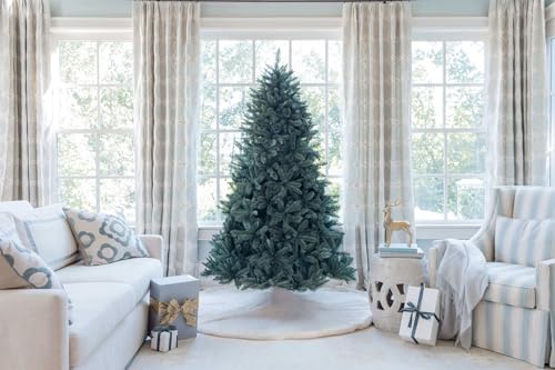 Product: KING OF CHRISTMAS 7ft Blue Spruce Artificial Christmas Tree Unlit, Tribeca Blue Spruce Xmas Tree with Foldable Base, Hinged Sections 1875 PVC Christmas Tree for Home, Office and Holliday Decor