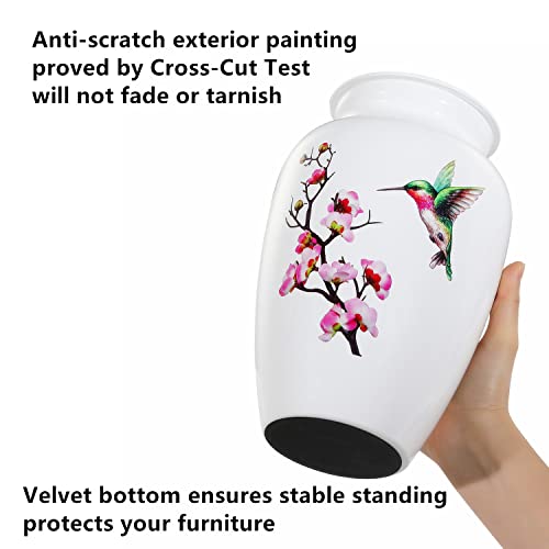 Product: ICOKEE Hummingbird Cremation Urn - Large White Decorative Urn for Adult Ashes - Up to 200 Lbs Capacity