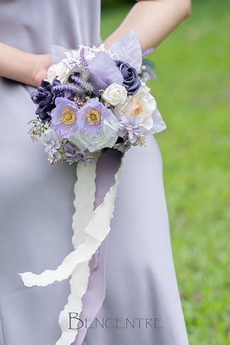 Product: BENCENTRE 7 Inch Purple Bridesmaid Bouquet for Wedding, Set of 4, Lilac Wedding Bouquet,Small Wedding Bouquet,for Marriage Proposal Party and Vintage Wedding Ceremony Anniversary,Artificial Flowers…