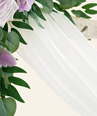 Silky Flower Store Purple Wedding Arch Flowers Kit, 3 Pack, White Draping Fabric, Dusty Lilac Floral Garlands, 26Ft 14 14 Product: Ponatia Purple Wedding Arch Flowers Kit - 3 Pack with 26Ft White Draping Fabric & Dusty Lilac Floral Garlands for Stunning Ceremony & Reception Decor