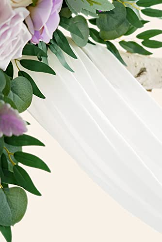 Silky Flower Store Purple Wedding Arch Flowers Kit, 3 Pack, White Draping Fabric, Dusty Lilac Floral Garlands, 26Ft 5 5 Product: Ponatia Purple Wedding Arch Flowers Kit - 3 Pack with 26Ft White Draping Fabric & Dusty Lilac Floral Garlands for Stunning Ceremony & Reception Decor