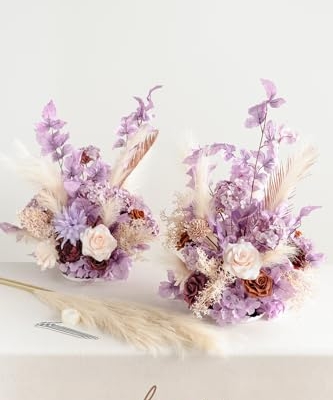 Silky Flower Store Artificial Flower Arrangements, Tall Wedding Arch Decor Lavender Aster Orange, 41in 15 15 Product: Ling's Moment 41" Tall Fall Free Standing Artificial Flowers Arrangements 2 pcs Wedding Arch Altar Stage Decorations Lavender Aster & Orange For Ceremony Reception Church Backdrop Outdoor Floral Party