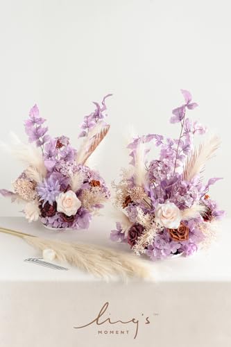 Silky Flower Store Artificial Flower Arrangements, Tall Wedding Arch Decor Lavender Aster Orange, 41in 7 7 Product: Ling's Moment 41" Tall Fall Free Standing Artificial Flowers Arrangements 2 pcs Wedding Arch Altar Stage Decorations Lavender Aster & Orange For Ceremony Reception Church Backdrop Outdoor Floral Party