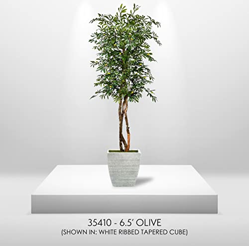 Silky Flower Store Artificial Mediterranean Olive Tree, Cypress & Alabaster Handmade Real Wood Trunks, Hypoallergenic Green, 6.5ft 8 8 Product: Cypress & Alabaster Handmade 6.5ft Mediterranean Olive Artificial Tree with Ethically Sourced Real Wood Trunks, Hypoallergenic, 6.5-Foot, Green