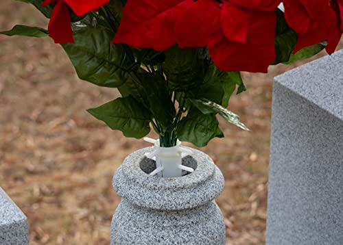 Silky Flower Store Artificial Cemetery Flowers, Sympathy Silks Red Mum White Rose Bouquet, Outdoor Grave Decorations, Non Bleed Colors, 20.5cm 5 5 Product: Sympathy Silks Artificial Cemetery Flowers – Realistic Vibrant Roses, Outdoor Grave Decorations - Non-Bleed Colors, and Easy Fit - 1 Red Mum and White Rose Bouquet