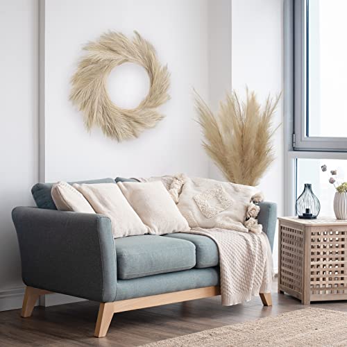 Silky Flower Store Artificial Pampas Wreath, Taupe Gray Boho Decor, Rattan Base, 34cm 7 7 Product: Pampas Wreath (Taupe Gray, 34")