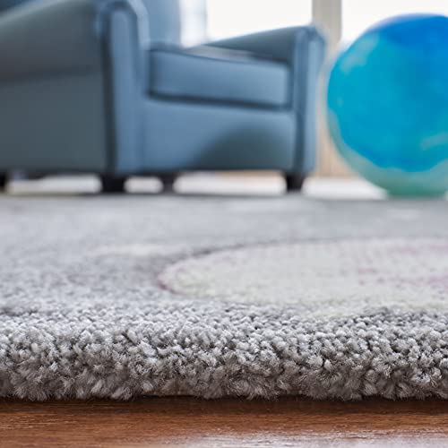 Silky Flower Store SAFAVIEH Carousel Kids Grey Lavender Non Shedding Area Rug, Boys Girls Playroom Nursery Bedroom, 5'3 x 7'6 3 3 Product: SAFAVIEH Carousel Kids Collection Area Rug - 5'3" x 7'6", Grey & Lavender, Non-Shedding & Easy Care, Ideal for High Traffic Areas for Boys & Girls in Playroom, Nursery, Bedroom (CRK103F)