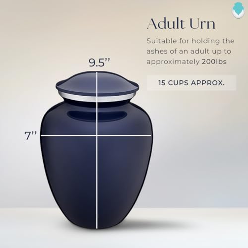 Product: Geturns Embrace Adult Personalized Football Cremation Urns for Human Ashes I Large Cobalt Blue Funeral Urn for Adult Men and Women with Double Side Engraving I 200 lbs